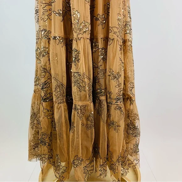 Anthropologie Bloggers Favorite Sequin Tulle Maxi Dress Small - Picture 4 of 14